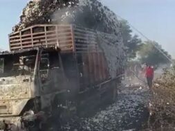 Baroda, truck fire